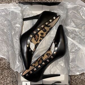 Black Studded Women's Heels